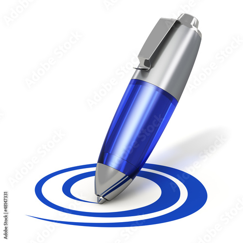 Illustration: Pen drawing a shape Pen drawing a shape