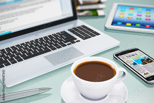 Illustration: Modern office workplace Modern office workplace