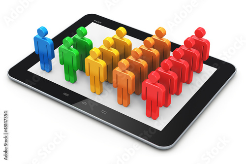 Illustration: Social networking and client management concept Social networking and client management concept