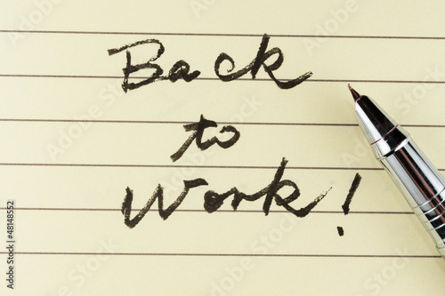Photo: Back to work Back to work