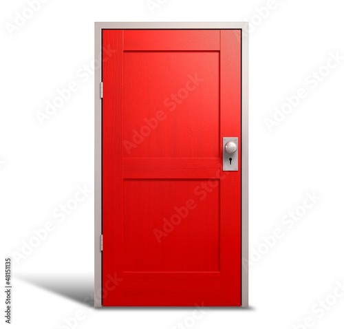 Illustration: Red Door And Door Frame Red Door And Door Frame