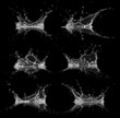 Foto: Water splashes collection, isolated on black background Water splashes collection, isolated on black background