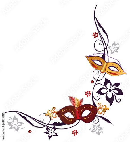 Vector: Karneval, Fasching, Maske, Ranke, bunt Karneval, Fasching, Maske, Ranke, bunt