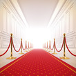 Red carpet path to success light.
