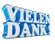 Vielen Dank 3d Text in blau