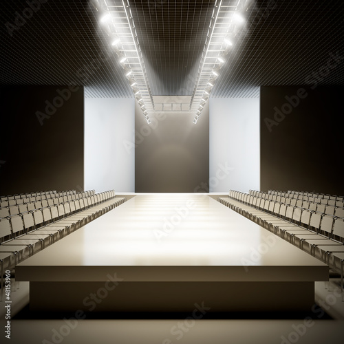 Illustration: Fashion empty runway. Fashion empty runway.