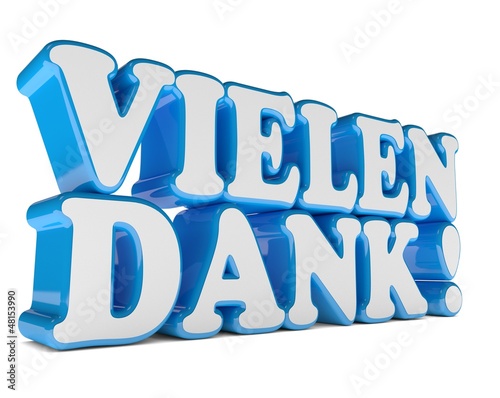 Illustration: Vielen Dank 3d Text in blau Vielen Dank 3d Text in blau