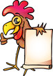 Chicken with  banner