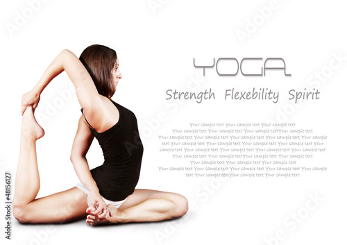 Photo: Yoga background with girl Yoga background with girl