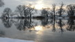 Sonnenuntergang am Fluss Havel im Winter