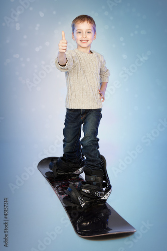 Photo: Happy snowboarder boy Happy snowboarder boy