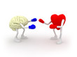Illustration: Heart vs Mind. Fighting. Heart vs Mind. Fighting.