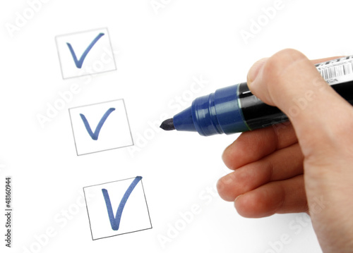 Photo: Marker and check list Marker and check list