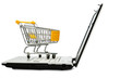 Einkaufswagen und Laptop