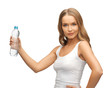 young beautiful woman with  bottle of water