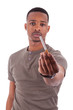 Photo: Young african american man offering a cigarette Young african american man offering a cigarette