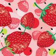Seamless pattern with ripe strawberry