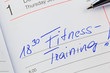 Eintrag im Kalender: Fitnesstraining