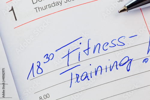 Photo: Eintrag im Kalender: Fitnesstraining Eintrag im Kalender: Fitnesstraining