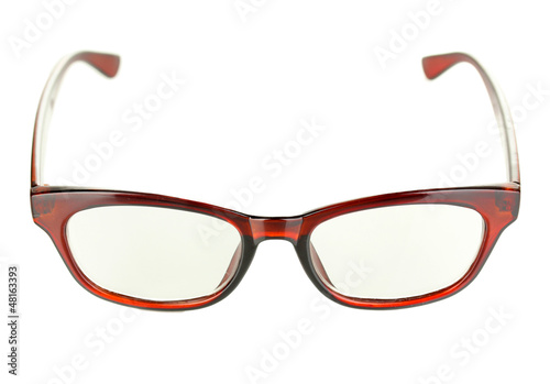 Photo: Beautiful glasses isolated on white Beautiful glasses isolated on white