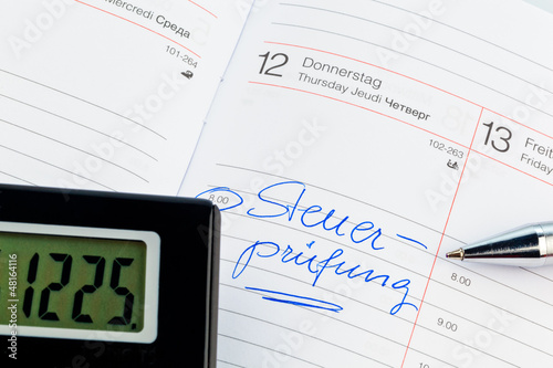 Photo: Eintrag im Kalender: Steuerprüfung Eintrag im Kalender: Steuerprüfung