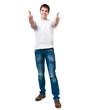 Pretty young man on white backgroun