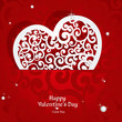 Laced with curls applique Valentine card