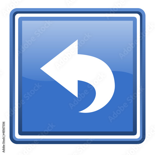 Illustration: back blue glossy square web icon isolated back blue glossy square web icon isolated