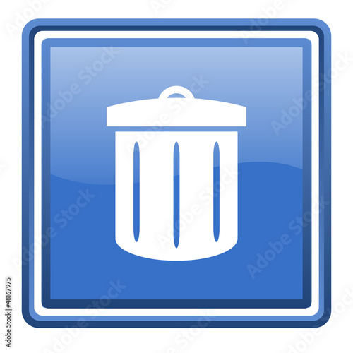 Illustration: recycle blue glossy square web icon isolated recycle blue glossy square web icon isolated