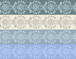 Four colore hand-drawn flower border