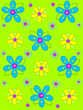 Big Button Blooms on lime green