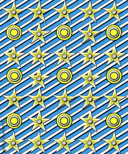 Illustration: Stars and Moons Antiqued on Aqua Stars and Moons Antiqued on Aqua