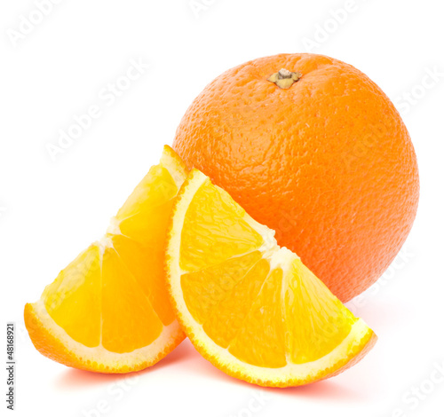 Photo: Whole orange fruit and his segments or cantles Whole orange fruit and his segments or cantles