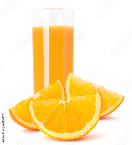 Photo: Juice glass and orange fruit Juice glass and orange fruit