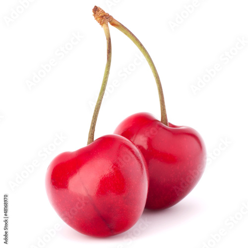 Photo: Two heart shaped cherry berries Two heart shaped cherry berries