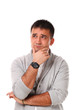 Photo: Sad handsome man isolated over white background Sad handsome man isolated over white background