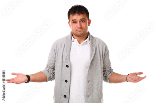 Photo: Young handsome man confused Young handsome man confused