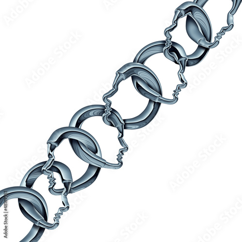 Illustration: Group Of People Chain Group Of People Chain