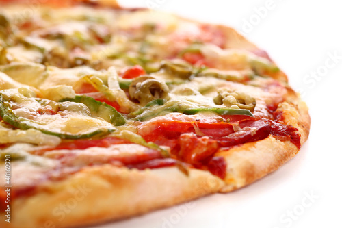 Photo: Image of fresh italian pizza isolated Image of fresh italian pizza isolated