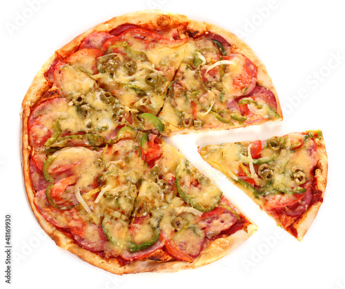 Photo: Image of fresh italian pizza isolated Image of fresh italian pizza isolated