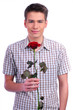 young boy with a flower in your hand