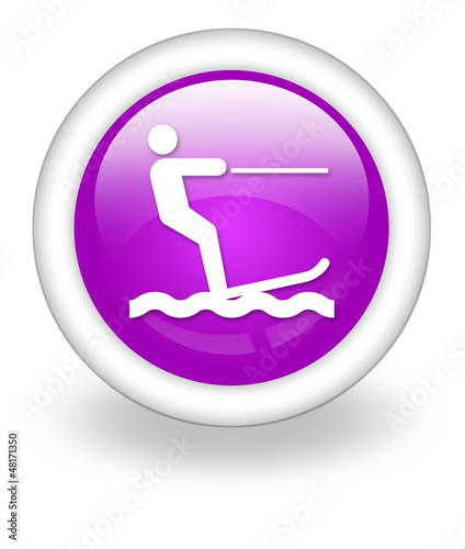 Illustration: Violet Icon "Water Skiing" Violet Icon "Water Skiing"