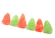 Jelly candies, green and red.