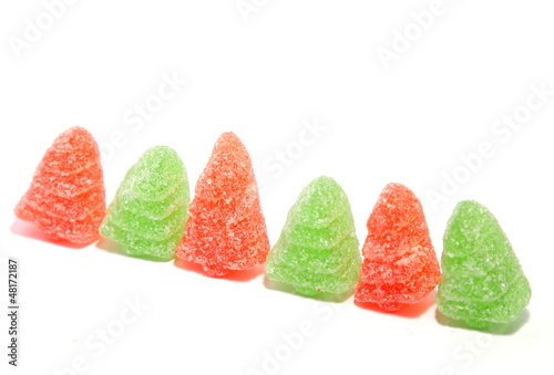 Photo: Jelly candies, green and red. Jelly candies, green and red.