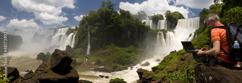 Photo: Businessman at Iguazu Falls Businessman at Iguazu Falls
