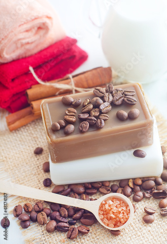 Photo: coffee soap, soap for spa, coffee and milk coffee soap, soap for spa, coffee and milk