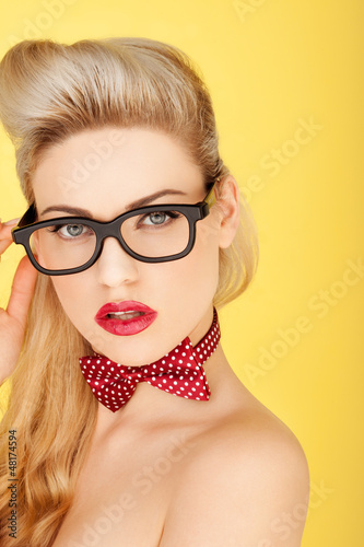 Photo: Glamorous retro blonde fashion model Glamorous retro blonde fashion model
