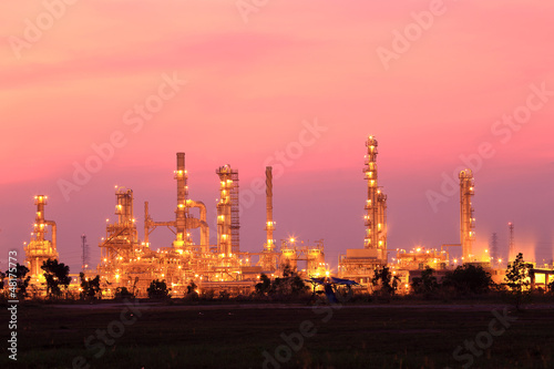 Photo: Oil refinery at twilight Oil refinery at twilight
