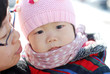 Photo: Mother and baby to play in the snow Mother and baby to play in the snow