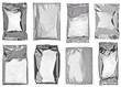 white silver aluminum paper bag package food template